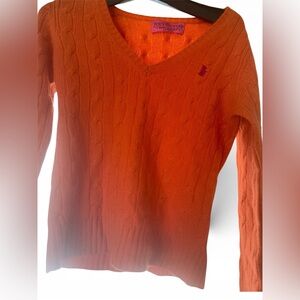 Vintage Juicy Couture Vibrant Orange & Purple V-Neck Cashmere Sweater